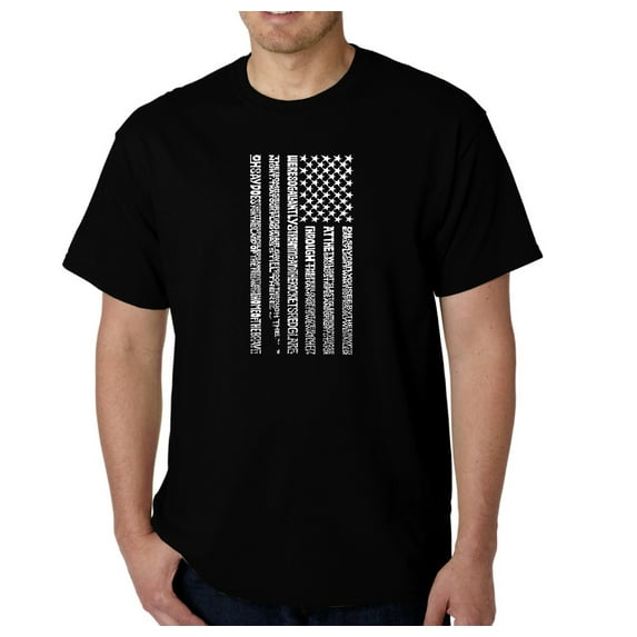 LA Pop Art Men's Word Art T-Shirt - National Anthem Flag