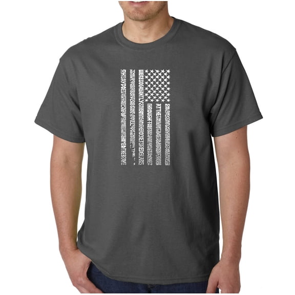 LA Pop Art Men's Word Art T-Shirt - National Anthem Flag