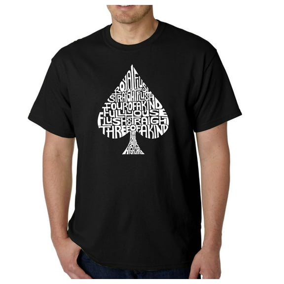 LA Pop Art Men's Word Art T-Shirt - ORDER OF WINNING POKER HANDS