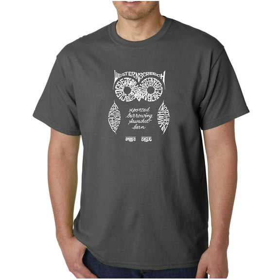 LA Pop Art Men's Word Art T-Shirt - Owl