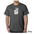 thumbnail image 1 of LA Pop Art Men's Word Art T-Shirt - PEACE FINGERS, 1 of 2