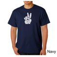 thumbnail image 1 of LA Pop Art Men's Word Art T-Shirt - PEACE FINGERS, 1 of 2