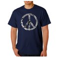 thumbnail image 1 of LA Pop Art Men's Word Art T-Shirt - PEACE, LOVE, & MUSIC, 1 of 2