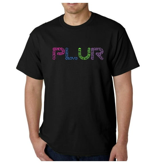 LA Pop Art Men's Word Art T-Shirt - PLUR
