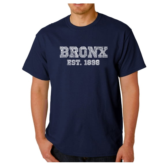 LA Pop Art Men's Word Art T-Shirt - POPULAR NEIGHBORHOODS IN BRONX, NY