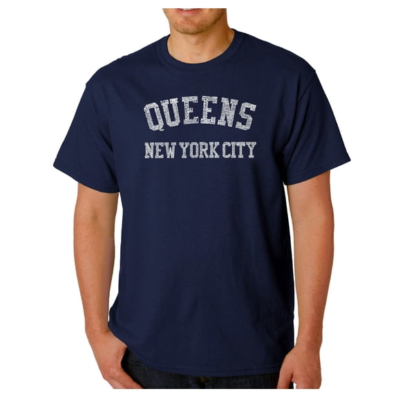 LA Pop Art Men's Word Art T-Shirt - POPULAR NEIGHBORHOODS IN QUEENS, NY