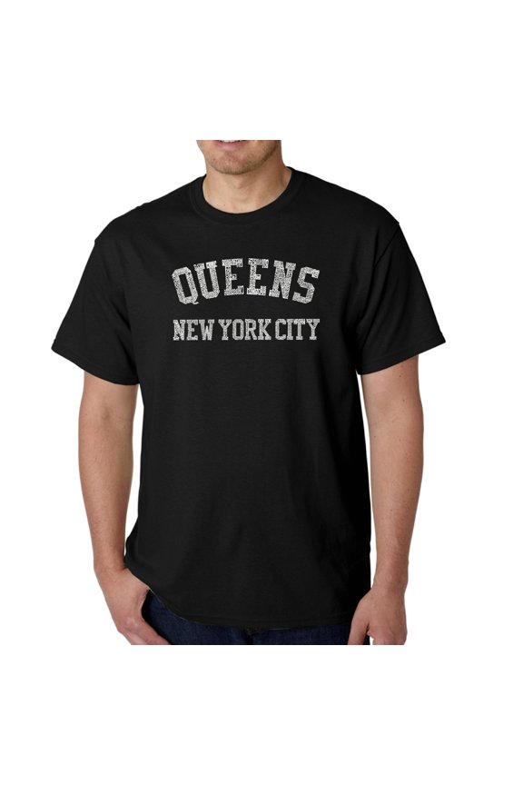 Men's Word Art T-Shirt - POPULAR NEIGHBORHOODS IN QUEENS, NY