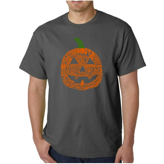 LA Pop Art Men's Word Art T-Shirt - Pumpkin