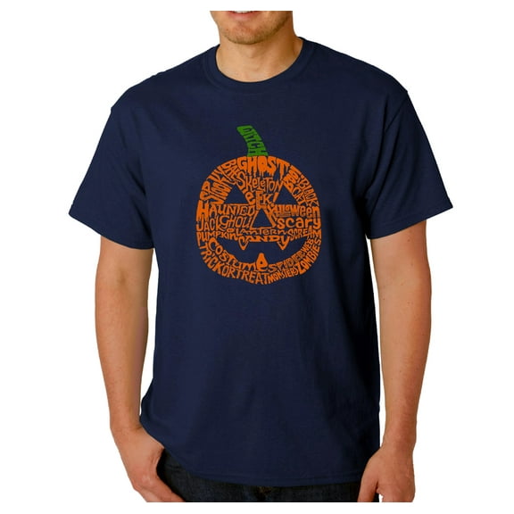 LA Pop Art Men's Word Art T-Shirt - Pumpkin