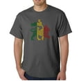 thumbnail image 1 of LA Pop Art Men's Word Art T-Shirt - Rasta Lion - One Love, 1 of 2