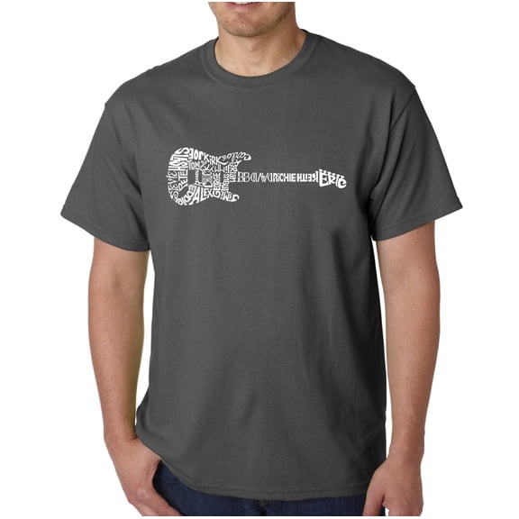 LA Pop Art Men's Word Art T-Shirt - Rock Guitar