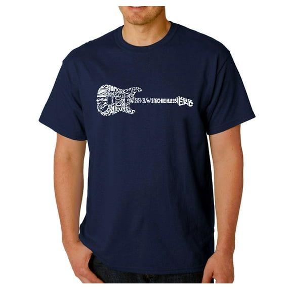 LA Pop Art Men's Word Art T-Shirt - Rock Guitar