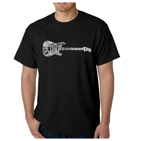 LA Pop Art Men's Word Art T-Shirt - Rock Guitar