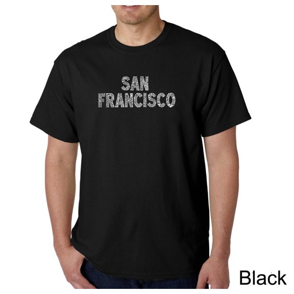 LA Pop Art Men's Word Art T-Shirt - SAN FRANCISCO NEIGHBORHOODS