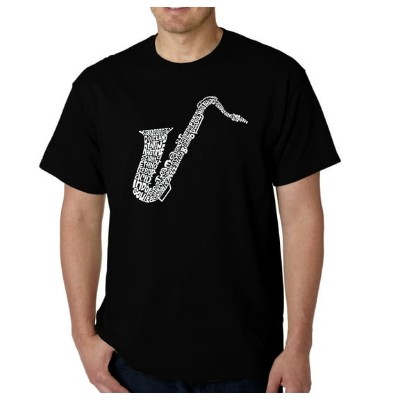 LA Pop Art Men's Word Art T-Shirt - Sax