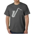 thumbnail image 1 of LA Pop Art Men's Word Art T-Shirt - Sax, 1 of 2