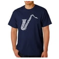 thumbnail image 1 of LA Pop Art Men's Word Art T-Shirt - Sax, 1 of 2