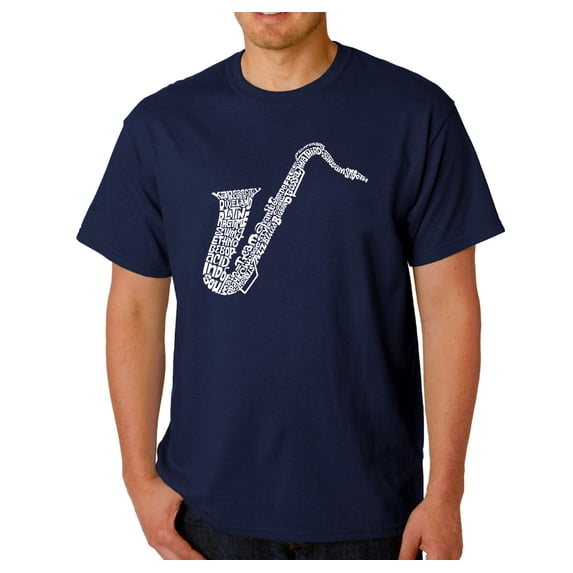 LA Pop Art Men's Word Art T-Shirt - Sax