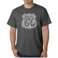 thumbnail image 1 of LA Pop Art Men's Word Art T-Shirt - Stops Along Route 66, 1 of 2