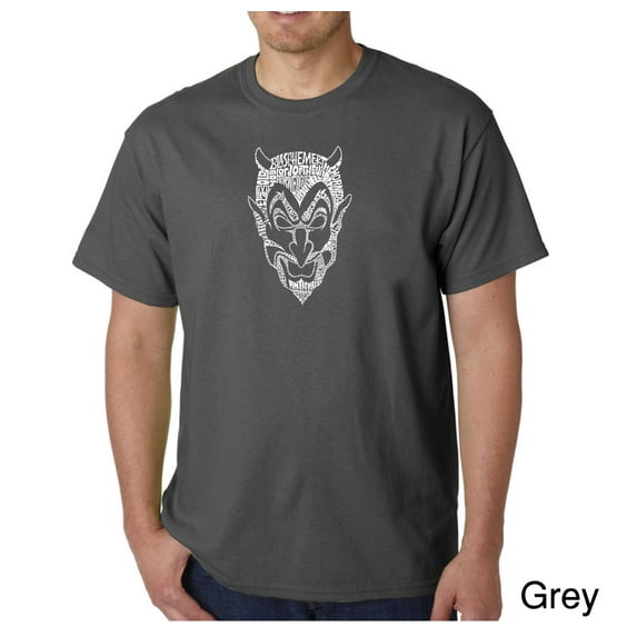 LA Pop Art Men's Word Art T-Shirt - THE DEVIL'S NAMES