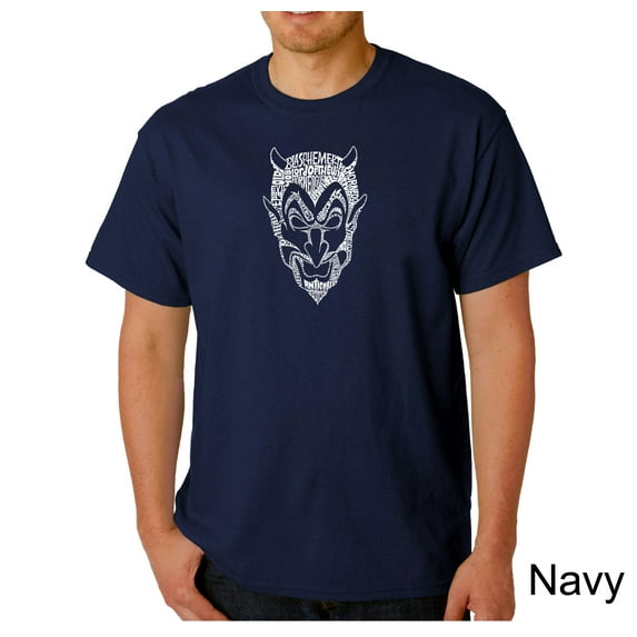 LA Pop Art Men's Word Art T-Shirt - THE DEVIL'S NAMES