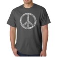 thumbnail image 1 of LA Pop Art Men's Word Art T-Shirt - THE WORD PEACE IN 77 LANGUAGES, 1 of 2