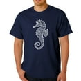 thumbnail image 1 of LA Pop Art Men's Word Art T-Shirt - Types of Seahorse, 1 of 2