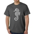 thumbnail image 1 of LA Pop Art Men's Word Art T-Shirt - Types of Seahorse, 1 of 2