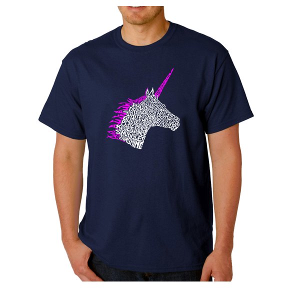 LA Pop Art Men's Word Art T-Shirt - Unicorn
