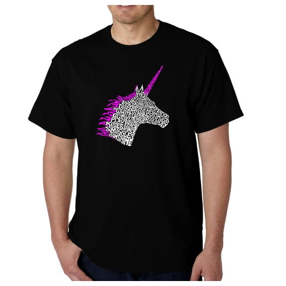 LA Pop Art Men's Word Art T-Shirt - Unicorn
