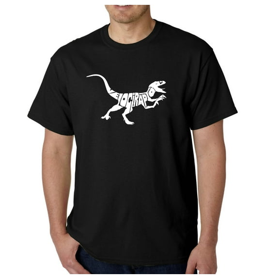 LA Pop Art Men's Word Art T-Shirt - Velociraptor