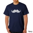 thumbnail image 1 of LA Pop Art Men's Word Art T-Shirt - WAYS TO STYLE A MOUSTACHE, 1 of 2