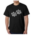 thumbnail image 1 of LA Pop Art Men's Word Art T-Shirt - Woof Paw Prints, 1 of 2