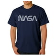 thumbnail image 1 of LA Pop Art Men's Word Art T-Shirt - Worm Nasa, 1 of 2