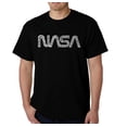 thumbnail image 1 of LA Pop Art Men's Word Art T-Shirt - Worm Nasa, 1 of 2