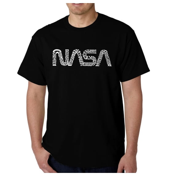 LA Pop Art Men's Word Art T-Shirt - Worm Nasa