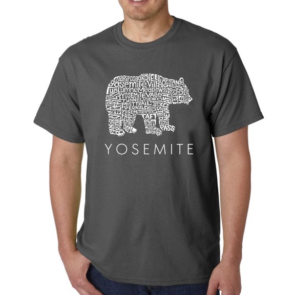 LA Pop Art Men's Word Art T-Shirt - Yosemite Bear