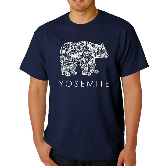 LA Pop Art Men's Word Art T-Shirt - Yosemite Bear