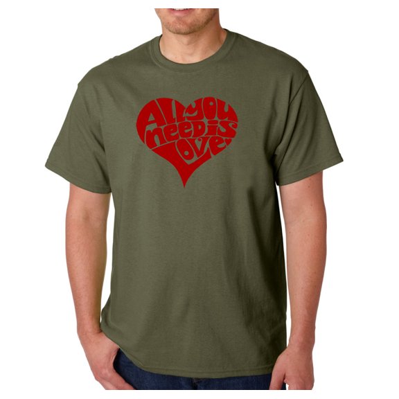 LA Pop Art Men's Word Art T-shirt - All You Need Is Love