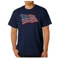 thumbnail image 1 of LA Pop Art Men's Word Art T-shirt - American Wars Tribute Flag, 1 of 2