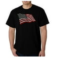 thumbnail image 1 of LA Pop Art Men's Word Art T-shirt - American Wars Tribute Flag, 1 of 2