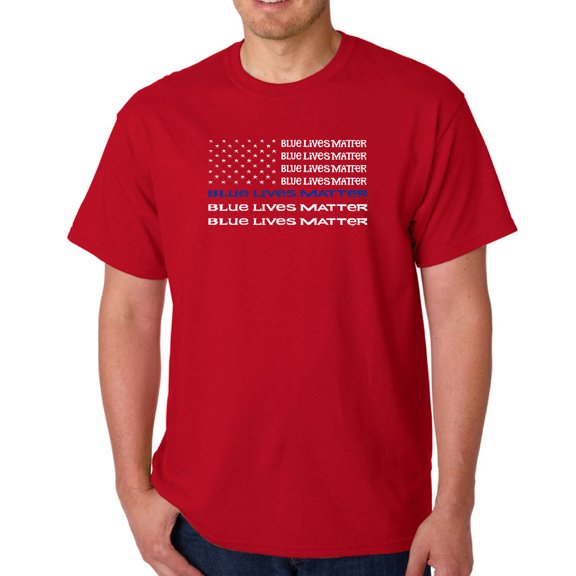 LA Pop Art Men's Word Art T-shirt - Blue Lives Matter