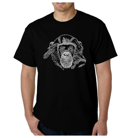 LA Pop Art Men's Word Art T-shirt - Chimpanzee