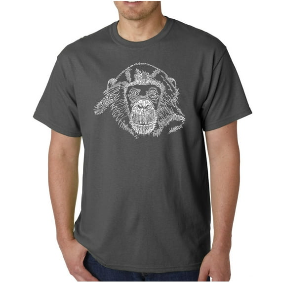 LA Pop Art Men's Word Art T-shirt - Chimpanzee