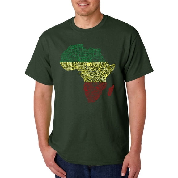 LA Pop Art Men's Word Art T-shirt - Countries in Africa