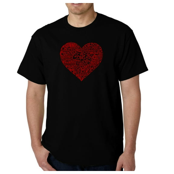 LA Pop Art Men's Word Art T-shirt - Country Music Heart