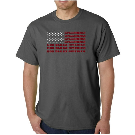 LA Pop Art Men's Word Art T-shirt - God Bless America