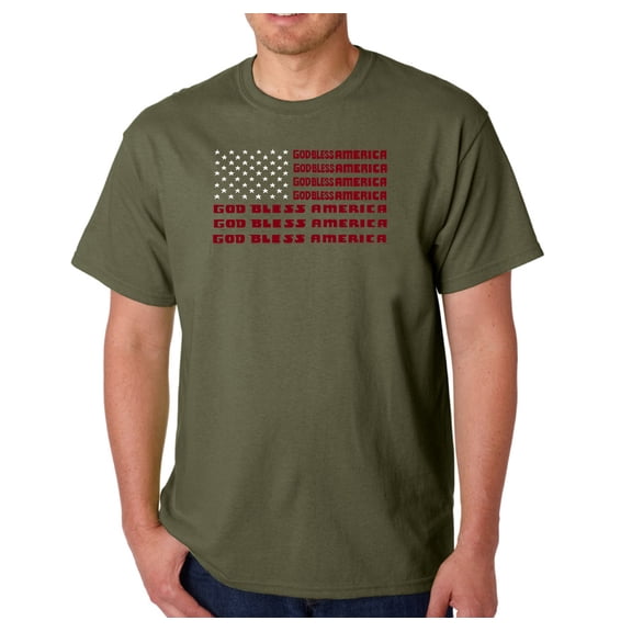 LA Pop Art Men's Word Art T-shirt - God Bless America