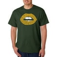 thumbnail image 1 of LA Pop Art Men's Word Art T-shirt - Gold Digger Lips, 1 of 2