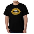thumbnail image 1 of LA Pop Art Men's Word Art T-shirt - Gold Digger Lips, 1 of 2